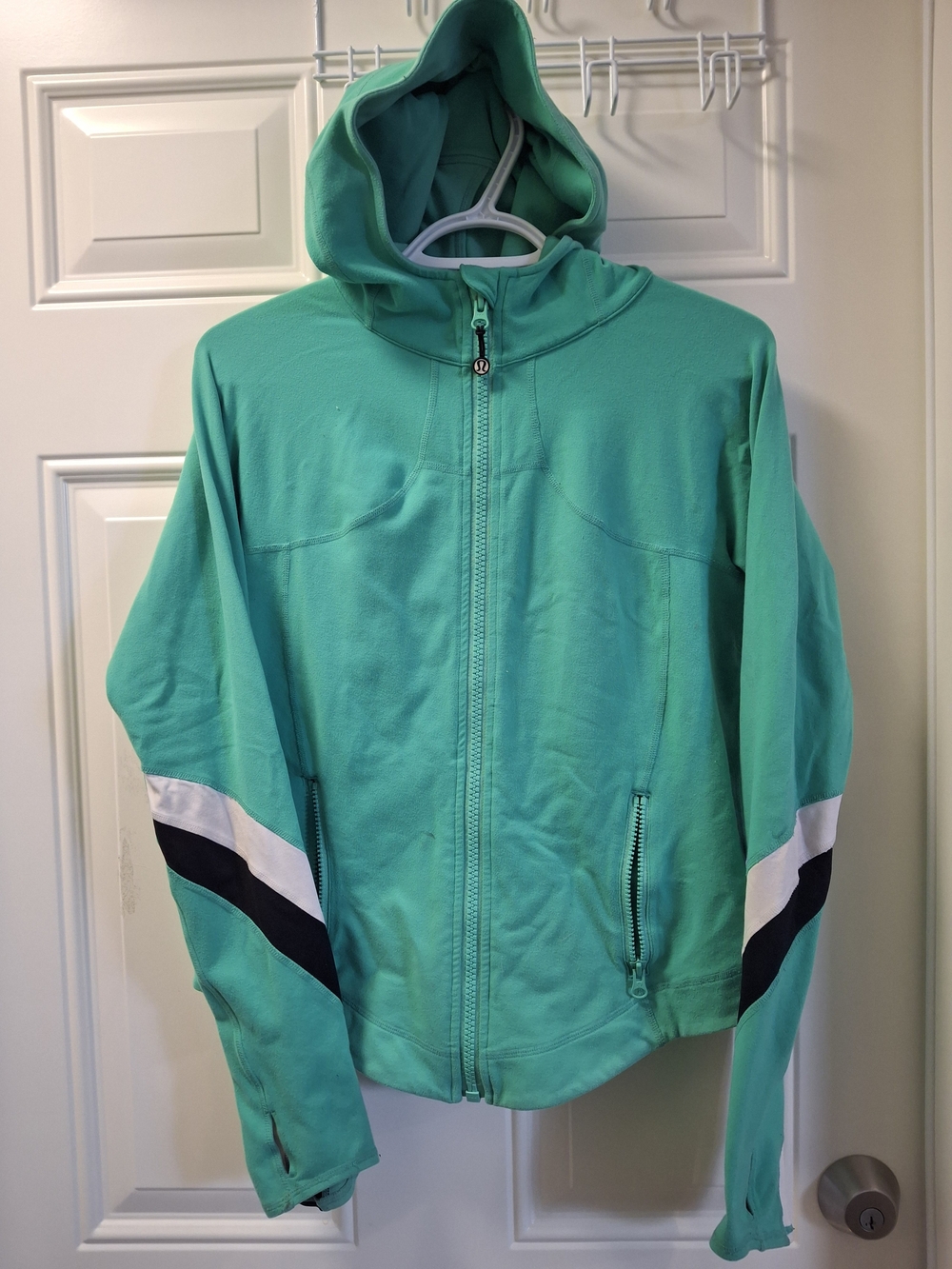 Lululemon Half Moon Jacket - Angel Blue/Black/White - Size 12